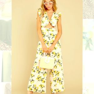 As easy as it comes pink print jumpsuit small